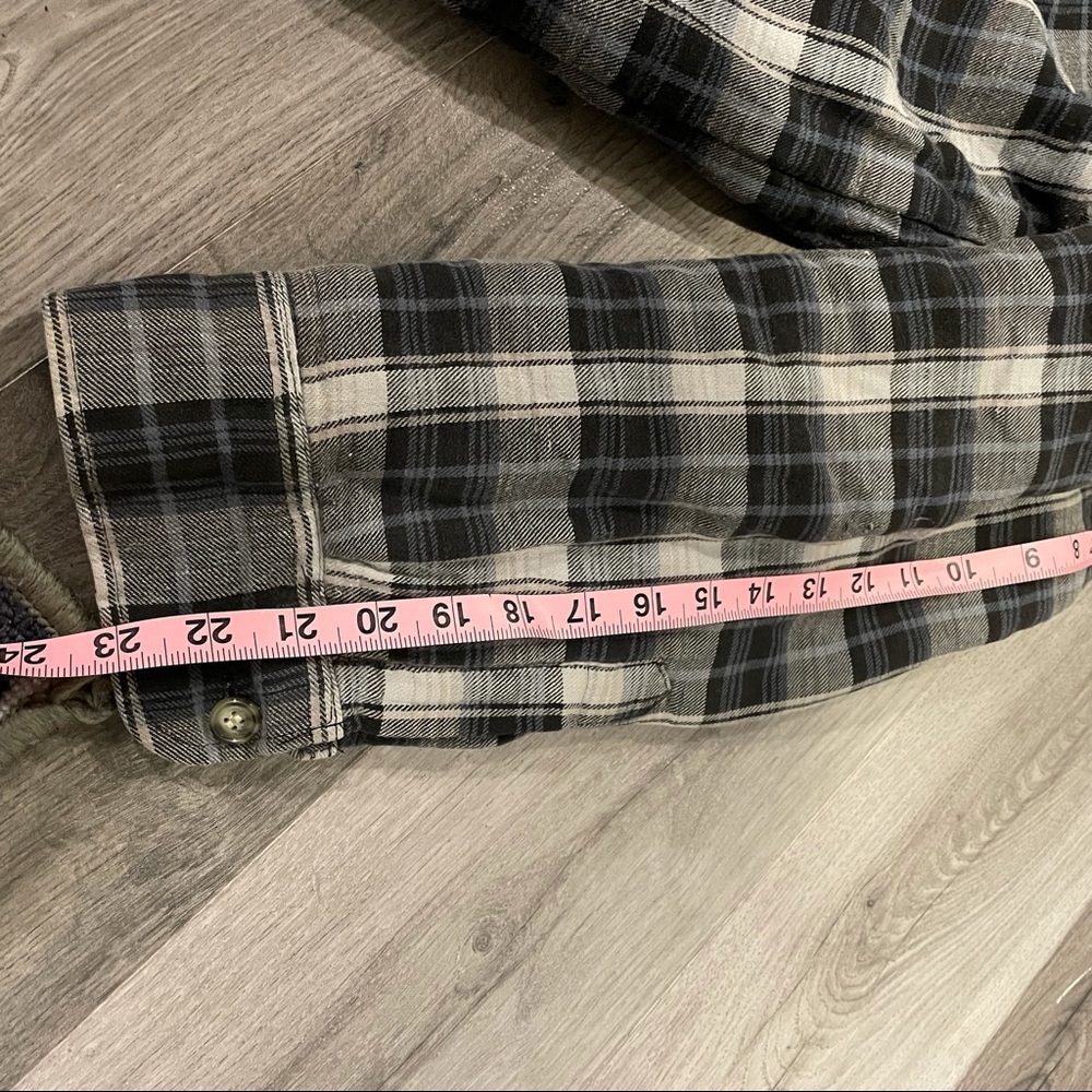 Quilted Work Centre Plaid Shacket Oversize Size XL Men or XXL Women Warm Jacket - Picture 15 of 15